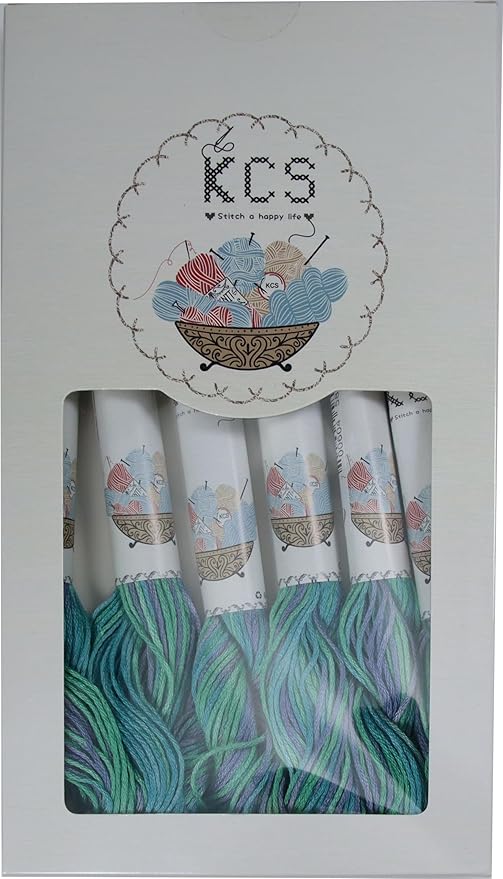 KCS Big skeins of 25 Meters Size 25 Color Variegated Cross Stitch Stranded Threads,6 skeins,4030