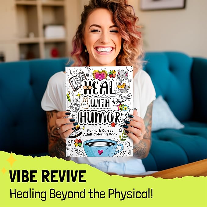 RYVE Adult Coloring Book for Women - Self Care, Relaxing, Cancer Care, Chemo Care Package Gifts for Women, Swear Word Coloring Book Funny, Stress Relief and Heal with Humor Gifts for Her