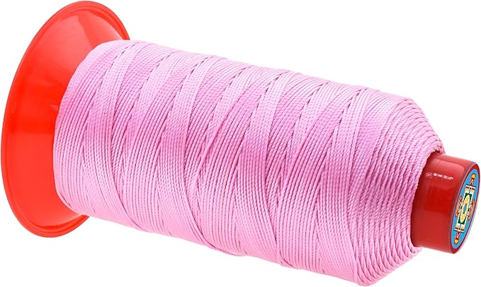 Mandala Crafts Size 346 210D T350 Bonded Nylon Thread - Pink 415 YDs Tex 350 Heavy Duty Sewing Threads for Leather, Jeans, Weaving, Outdoor Marine Upholstery