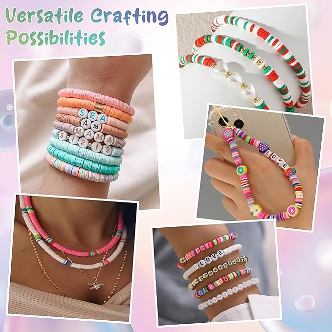 OHOME Easter Basket Stuffers for Teens - 5300 Clay Beads Bracelet Making Kit,Arts and Crafts for Kids Ages 8-12,Easter Crafts Games Toys for 3-10 Year Old Birthday