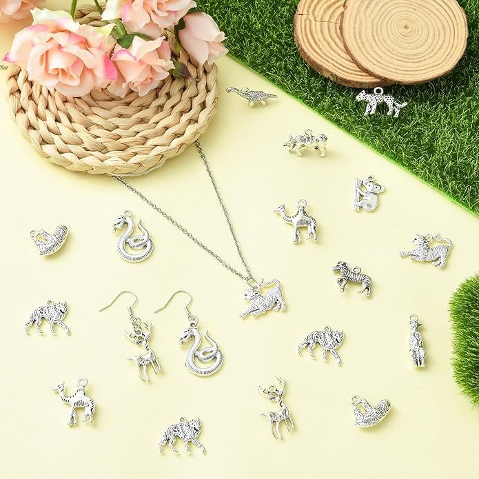 Antique Silver Cross Drink Insect Animal Theme Charms for DIY Jewelry Bracelet Necklace Earring Keychain Decor