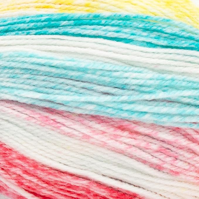 Lion Brand Yarn, Ice Cream Baby Yarn for Knitting, Crochet, and Crafts, Funfetti, 3 Pack, DK Weight Colorful Acrylic Fiber for Baby Blankets, Hats, and Sweaters