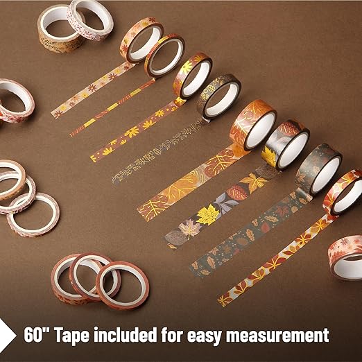 Mr. Pen- Washi Tape Set, 21 Rolls, Autumn Leaves, Decorative Tape, Washi Tapes, Scrapbook Tape, Scrapbook Washi Tape for Journaling, Craft Tape