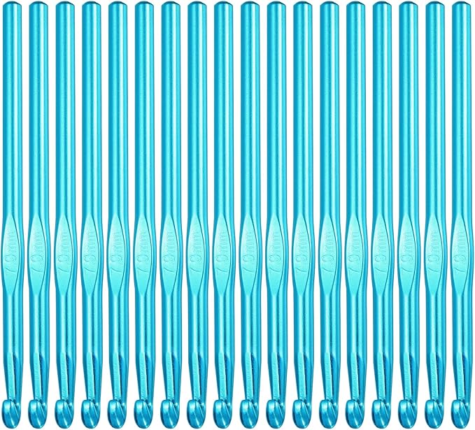 Hordolry 7mm Crochet Hooks Bulk, 18Pcs Aluminum Crochet Needle, Knitting Needles for Craft Yarn Contribute to Beginners