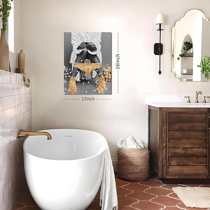 KUFWKEY Toilet Diamond Art Kit for Adults,Diamond Painting Kits for Beginners,5D Special Shaped Diamond Art Painting,DIY Handicrafts,Mosaic Diamond dots for Bathroom Decor,11.81x15.7 inch