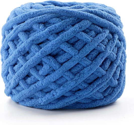 Chunky Chenille Yarn for Crocheting, Fluffy Baby Blanket Yarn for Crochet Sweater Shawl Scarf Gloves, Super Soft Amigurumi Plush Yarn 74yards/3.5 Oz (Sky Blue)
