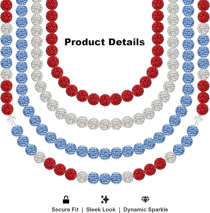 256Pcs 10mm Rhinestone Beads Kit for Baseball Necklaces, 3 Colors Round Disco Ball Beads Set with Cross Charms and Accessories for Bracelets Earrings Jewelry Making DIY Decoration