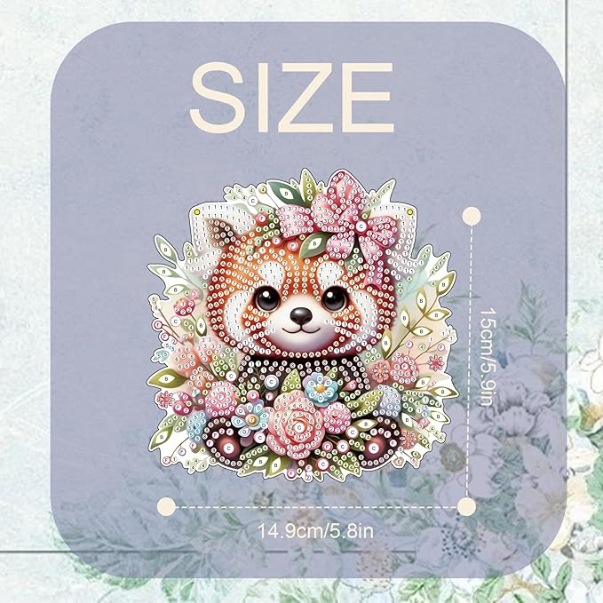 TDFERAN Diamond Pinting During Red Panda Mosaic Making Kits by Kits Home Decoration Pendant Diamond Art Hanging Sign Onament Art Wind Chimes Hanging Pendants for Wall Home Decor Tabletop Decoration