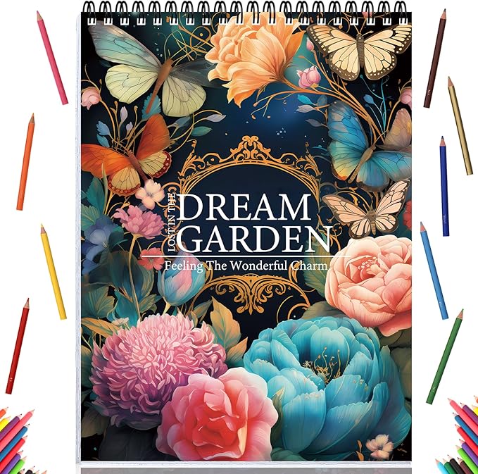 Adult Coloring Book for Women, Coloring Books for Adults Relaxation, Spiral Bound Adult Coloring Book for Women Relaxation Page One Sided Design,Thick Paper Non-Bleed, Mindfulness Gifts Arts and Crafts to Relax, Anxiety and Depression, 30 Pages of DREA...