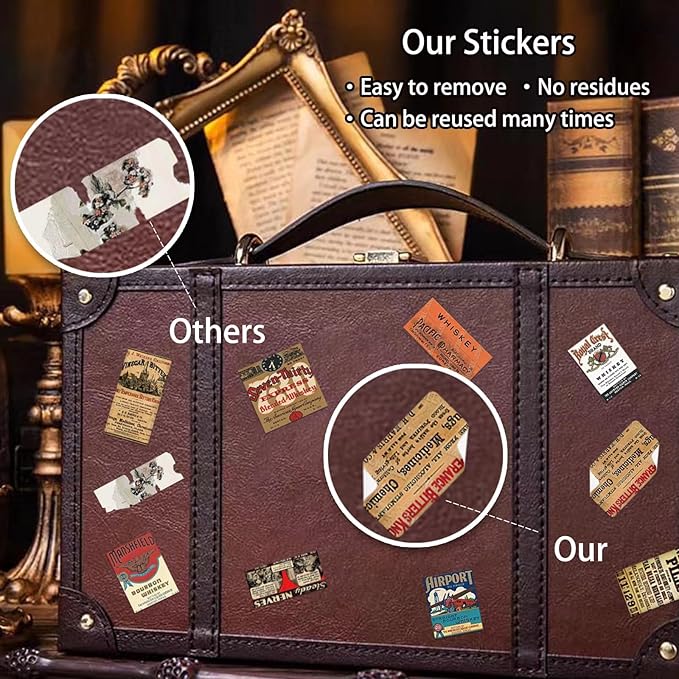 100 Pcs Vintage Wine Bottle Stickers,Liquor Bottle Lable Stickers for Envelope Seal, Scrapbook,Journals,Holiday Decor, DIY Crafts,Water Bottle