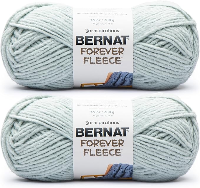Bernat Forever Fleece - 2 Pack of 194 Yards/9.9 oz Sage 100% Polyester Yarn