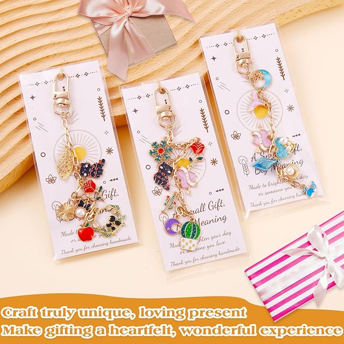 TOHONGADON 285 Pcs Keychain Making Kit, Bag Charm Kit with 92 Charms, 22 Keychain Clips, Key Ring Jewelry Plier, Extender Chain, Letter Beads for DIY Crafting and Jewelry Making