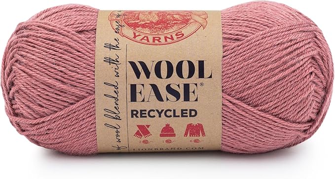 Lion Brand Yarn Wool-Ease Recycled Light Worsted-Weight Yarn for Knitting and Crochet, Terracotta, 1 Pack, Wool and Acrylic Blend Fiber Perfect for Scarves, Hats and Blankets, 196 Yards