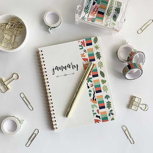 Washi Tape Set of 12 Rolls of 15 mm Wide Cute Decorative Washi Tape for Journaling, Scrapbook, Washy Crafts, Bullet Journals, Planners, DIY Décor, Craft Supplies For Adults & Kids (Tranquility)