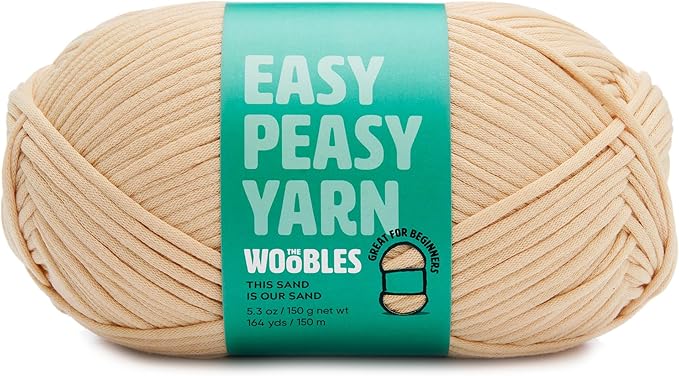 Woobles Easy Peasy Yarn for Beginners - Crochet & Knitting Yarn - Worsted Medium #4 Cotton-Nylon Blend
