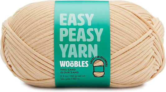Woobles Easy Peasy Yarn for Beginners - Crochet & Knitting Yarn - Worsted Medium #4 Cotton-Nylon Blend