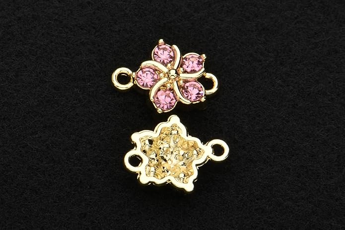 Pack of 20 Rhinestone Charms Gold Plated Pendants Pave Crystal Accessories for Necklace Bracelet Jewelry Making DIY Crafting