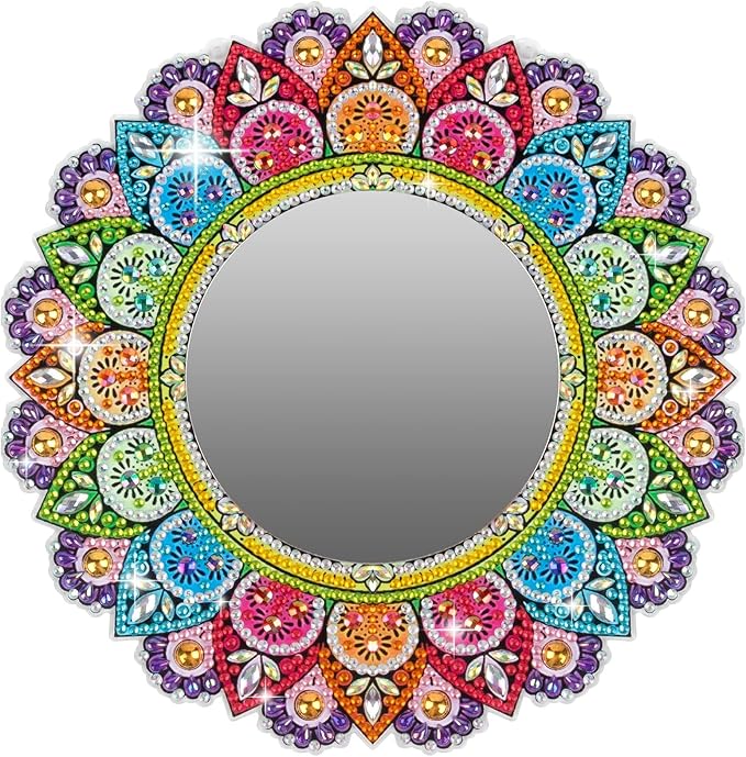 Diamond Mirror, Mandala Makeup Mirror - DIY Special Shaped Diamond Painting Beginner Arts Crafts Gifts for Home Wall Decor and Craft Gifts