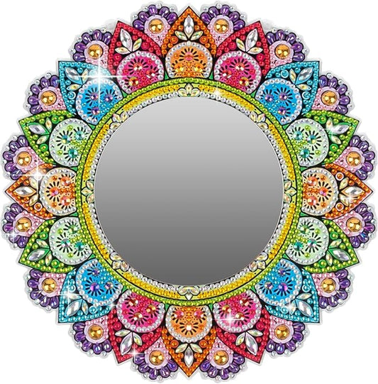 Diamond Mirror, Mandala Makeup Mirror - DIY Special Shaped Diamond Painting Beginner Arts Crafts Gifts for Home Wall Decor and Craft Gifts