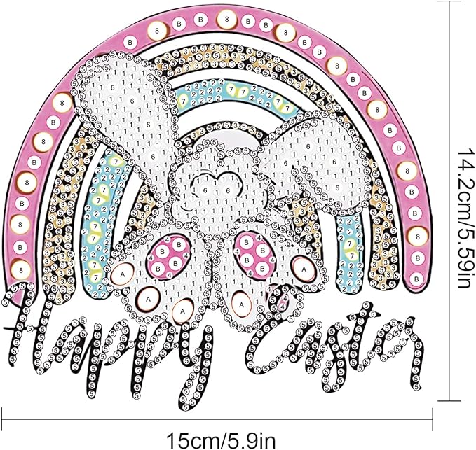 AiYuanzsh DIY Happy Easter Bunny Diamond Art Hanging Ornament, Special-Shaped Crystal Diamond Painting Pendant for Home and Office Decoration