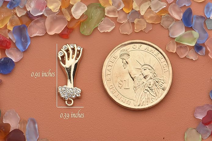 Pack of 20 Rhinestone Charms Gold Plated Pendants Pave Crystal Accessories for Necklace Bracelet Jewelry Making DIY Crafting