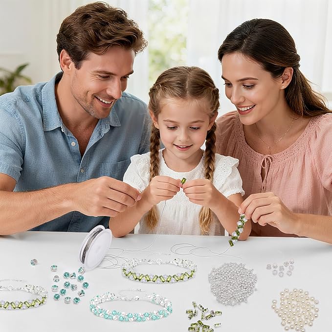 Cikuco Jewelry Making Kit,Crafts Kits for Adults, Jewelry Making Supplies Kit,Rhinestone Bracelet for Women,Tennis Bracelets for Women,Jewelry Making Kit for Girls,Gift Crafts for Kids,Gifts for Girl