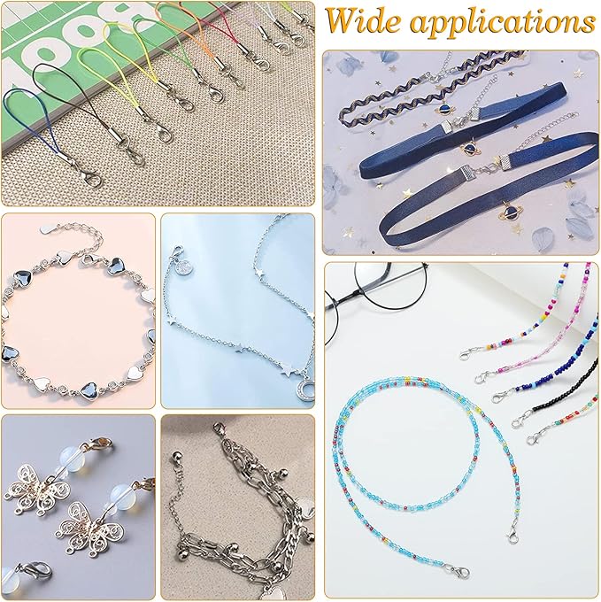 PH PandaHall 60pcs 304 Stainless Steel Lobster Clasps with 120pcs 4mm Open Jump Rings Jewelry Clasp Connector Bracelet Clips Closures for Earring Bracelet Necklace Pendants Waist Chain DIY Craft