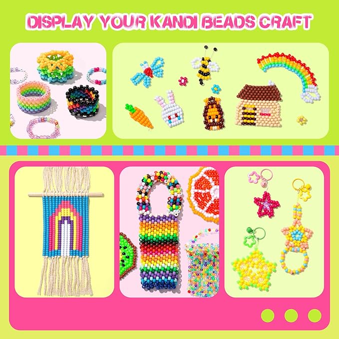 Simetufy 14000Pcs Pony Beads Bulk, 50 Colors 6x9MM Kandi Beads for Hair Braiding Bracelet Making Jewelry Key Chains DIY Crafts Christmas Gifts (8LB, Shock Resistant Package)