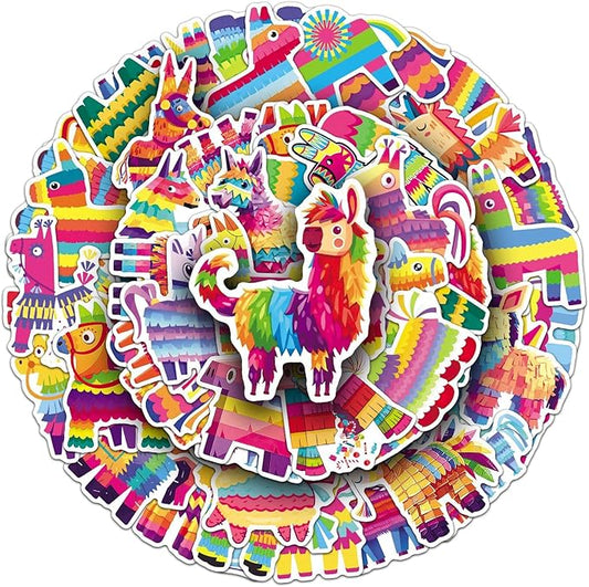 50Pcs Pinata Stickers, Waterproof Vinyl Colorful Party Decals for Laptop, Phone, Skateboard, Luggage - Decorative Stickers for Kids, Boys, Girls, Adults (Perfect for Holidays & Birthdays)