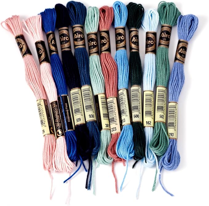 FASHEWELRY 105 Yards Crewel Cross Stitch Floss for Jewelry Making, 1mm Polyester Embroidery Floss Thread Embroidery Thread Bulk for Bracelet Knitting Stitch Supply (Rainbow)