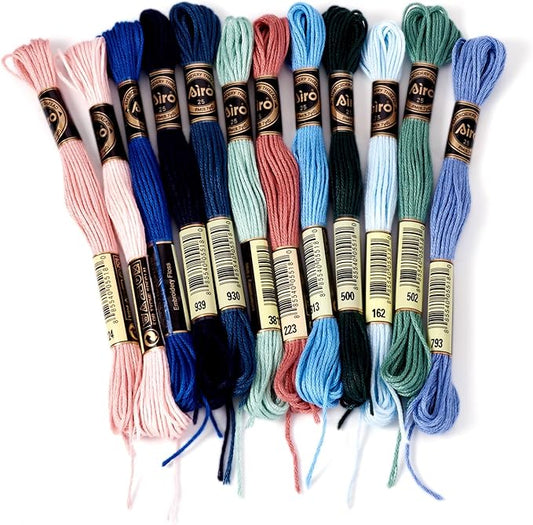 FASHEWELRY 105 Yards Crewel Cross Stitch Floss for Jewelry Making, 1mm Polyester Embroidery Floss Thread Embroidery Thread Bulk for Bracelet Knitting Stitch Supply (Rainbow)