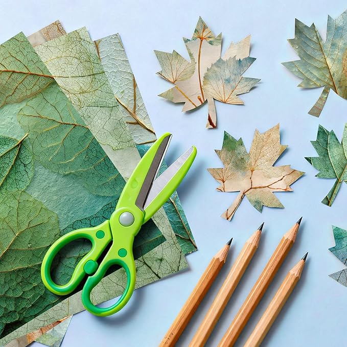 24 Sheets Green Leaves Scrapbook Paper 6'' × 6'' Single-Sided Pattern Paper Decorative Decoupage for DIY Card Craft Making Scrapbook Supplies