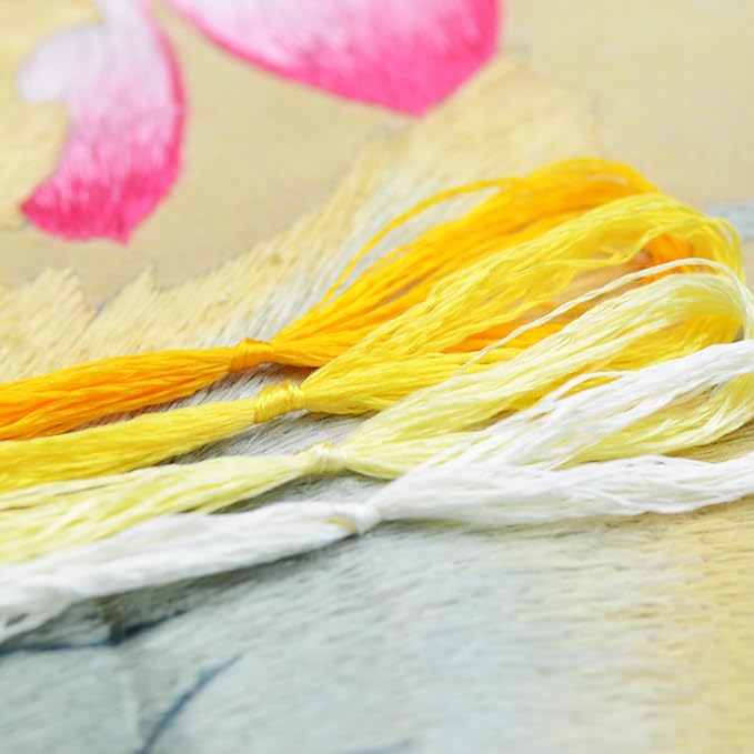 4 Skeins Mulberry Silk Floss Embroidery Thread Floss-Cross Stitch Threads China Silk Woven Jewelry Threads DIY Sewing Kits (06)