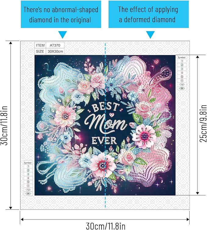 LazyFold Diamond Art Painting Kits for Adults, DIY Flower Special Shape Diamond Art Kits for Beginners, Crystal Rhinestones Diamond Art Painting for Home Wall Decoration Gift 12×12inch