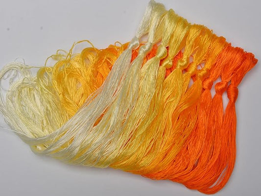 100% Nature Mulberry Handmade Embroidery Silk Thread Woven Jewelry Accessory Artificial Flowers Cross Stitch Floss DIY Sewing Kits 10 Gradient Colors 22m Each (8)