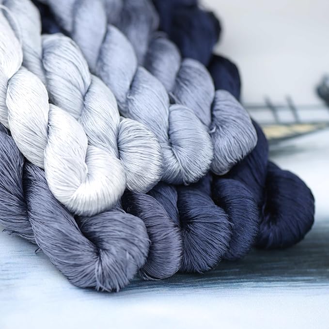 Natural 100% Silk Thread, Handmade Embroidery Thread Silk Floss 9 Colors 110m Each (22)