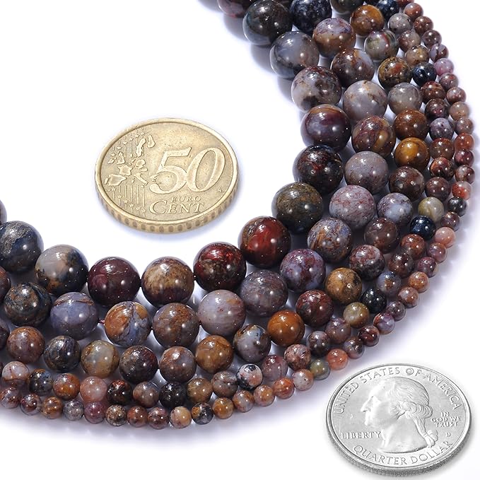12mm Natural Pietersite Gemstone Round Loose Beads Crystal Stone Bracelet Necklace Accessories Crafts for Jewelry Making DIY,1 Strand 15"