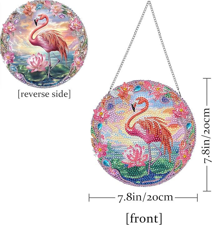 Hanging Diamond Art Kits for Adults Bird – 8x8 Inch Double-Sided Acrylic Board DIY Crystal Diamond Suncatcher Pendant, Sparkling Home Wall or Window Decoration Handmade Gift