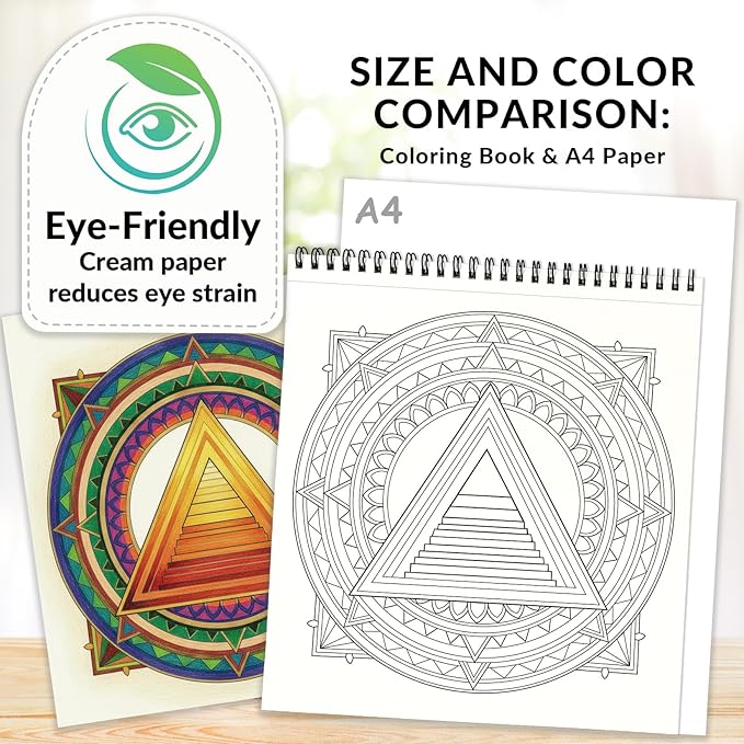 FUN LAVIE Adult Coloring Book - Sacred Geometry Mandala Coloring Books for Adults Relaxation and Stress Relief, Featuring Flower of Life, Metatron's Cube & Mindfulness Orgonite Patterns, Spiral Bound