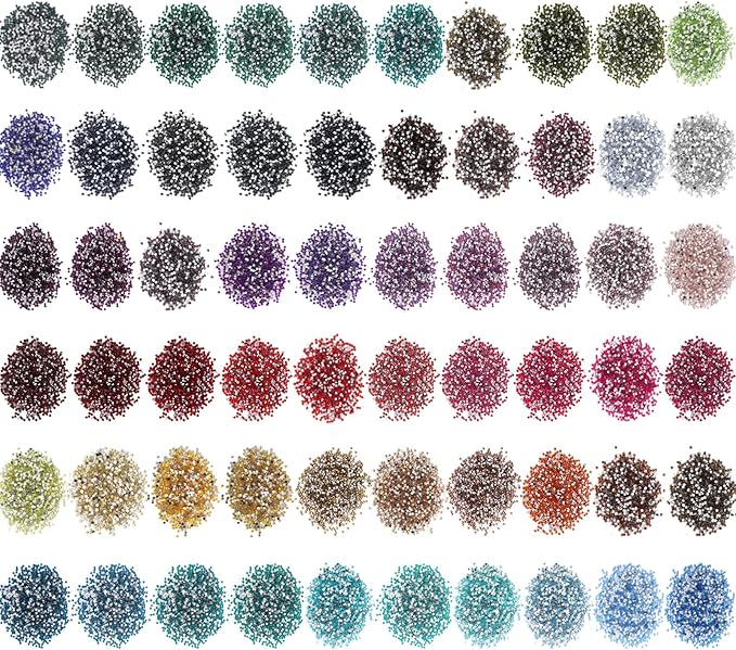 60000 Pcs 60 Color Rhinestones Diamond Painting Beads Flat Bottom Round Resin Beads Art Replacement Diamonds for DIY Craft Diamond Painting Accessories(Fresh Color)