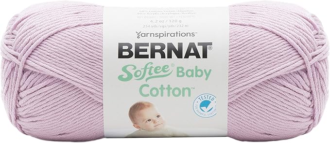 Bernat Softee Baby Cotton YARN, Soft Plum