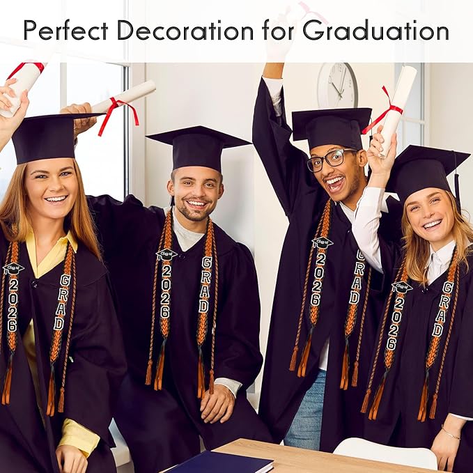 YLOLUL 16 Pcs Graduation Leis 2026 Graduation Candy Lei Kit with Honor Cord Class of 2026 Graduation Ribbon Money Lays Necklace Graduation Gift Party Accessories for Women Men