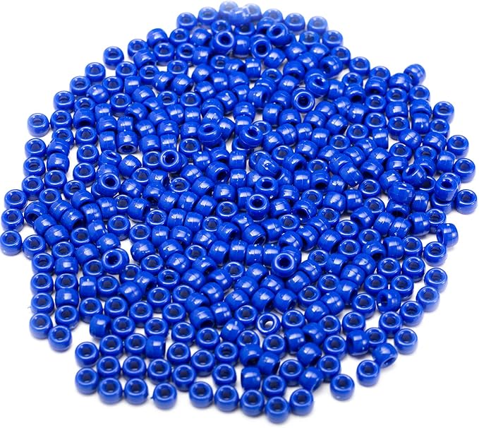 1000 Pcs Acrylic Single Color Pony Beads 6x9mm Bulk for Jewelry Making Earring Hair Braiding