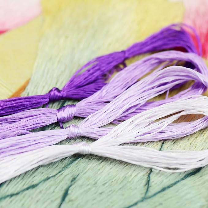4 Skeins Mulberry Silk Floss Embroidery Thread Floss-Cross Stitch Threads China Silk Woven Jewelry Threads DIY Sewing Kits (20)