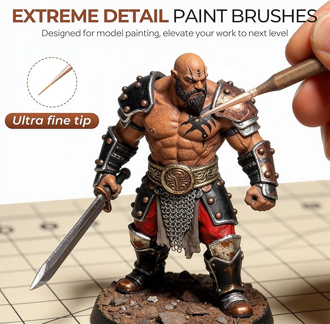 Nicpro 15 PCS Extreme Miniature Paint Brushes, Fine Tip Micro Model Detail Paint Brush Set with Container for Acrylic, Watercolor, Oil, Paint by Numbers, Craft, Models, Miniatures