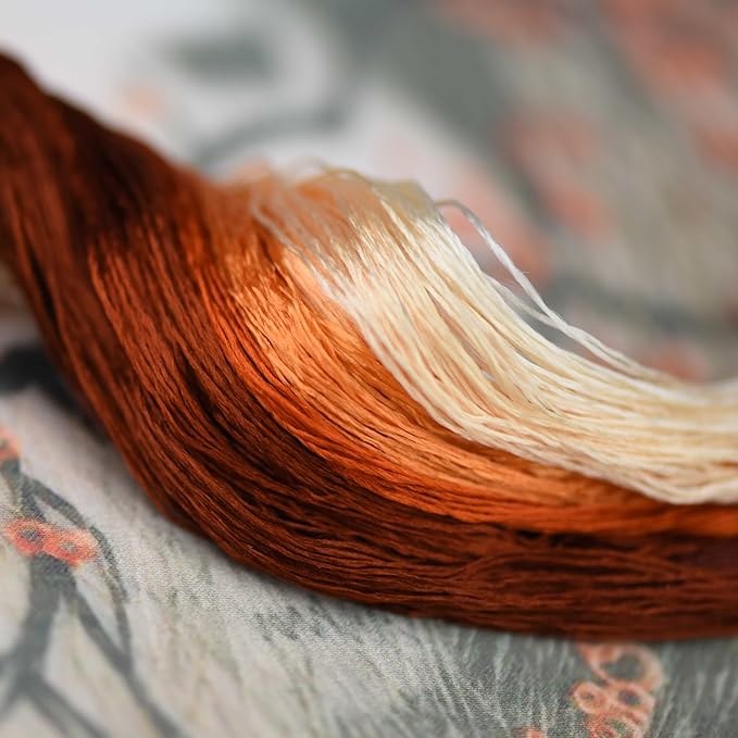 Natural 100% Silk Thread, Handmade Embroidery Thread Silk Floss 12 Colors 110m Each (76)