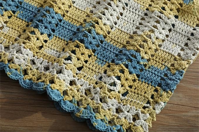 Fine Knitted and Crocheted Cotton Yarn, 100% Long Staple Cotton Yarn Multicolour Gradient Yarn, Infant Sports, 2 Packages 100 g/3.52 oz (50 g/162 yds per Strand) - sc05
