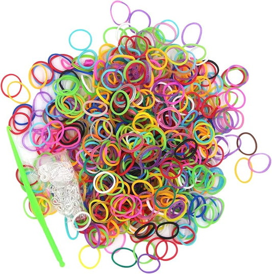 Salome Idea 3000Pcs Loom Rubber Bands Refill Kit, Includes 75 S-Clips & 5 Hooks, Premium Rubber Band Bracelet Making Supplies for Kids DIY Crafting Gift (Mix 1)