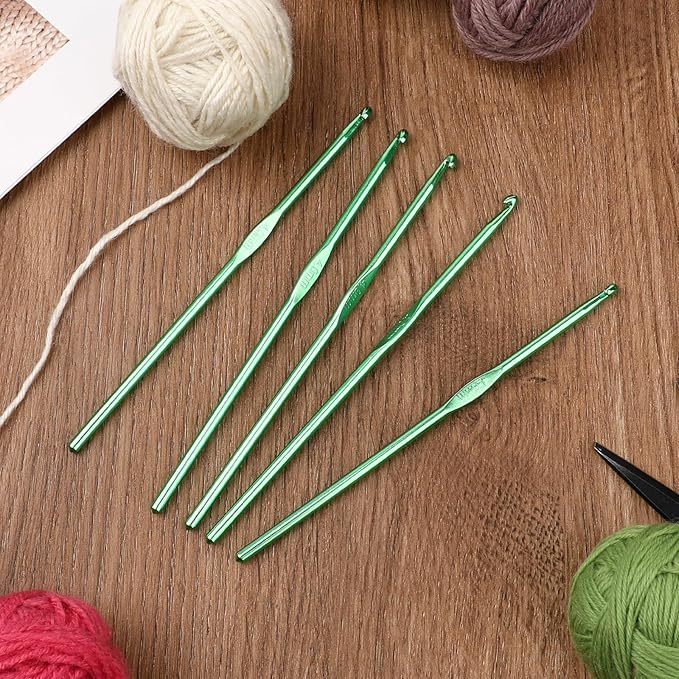 12PCS 4mm Crochet Hooks, US Size G/6 Small Crochet Hooks, Aluminum Crochet Needles for DIY Yarn Craft, Knitting Needles for Beginners Women Adults