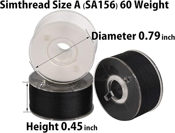 Simthread 25pcs 15White+10Black Prewound Bobbin Thread Size A Class 15 (SA156) 60WT with Clear Storage Plastic Case Box 70D/2 Compatible with Brother Embroidery Thread Sewing Thread Machine DIY